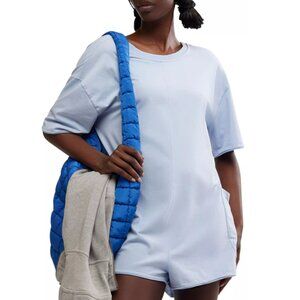 Free People Movement Hot Shot Tee Romper in Steel size L NWT